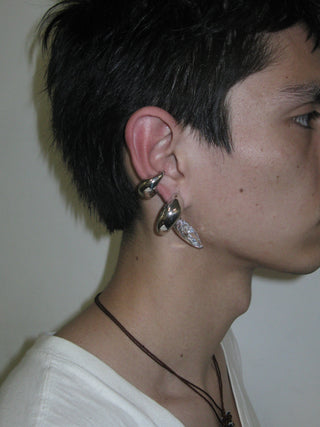 CLEAR BLOWN SHARP ALIEN EAR SET S.LEFT RH
