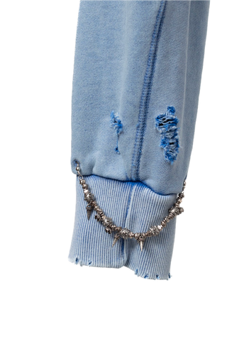 DISTRESSED JEWELRY HOODIE