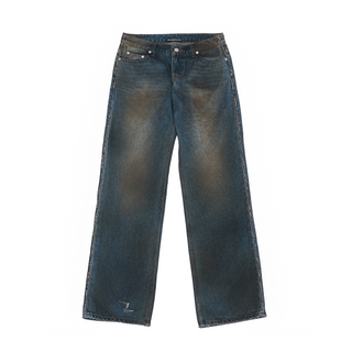 BEADED DISTRESSED JEANS