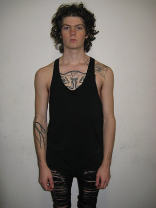 FRINGED DEEP NECK TANK TOP