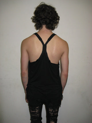 FRINGED DEEP NECK TANK TOP