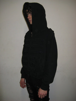 ARMY DISTRESSED HOODIE ZIP