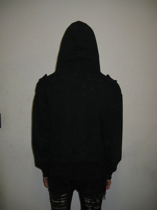 ARMY DISTRESSED HOODIE ZIP