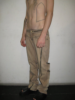 ZIPPED BIKER JEANS