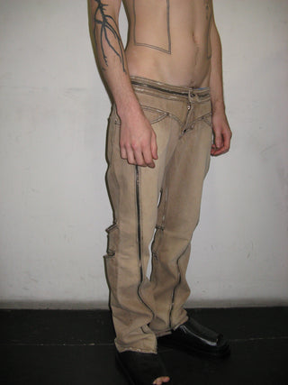 ZIPPED BIKER JEANS