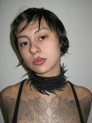 LEATHER FEATHER CHOKER