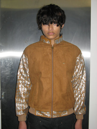 SUEDE PANEL BOMBER JACKET