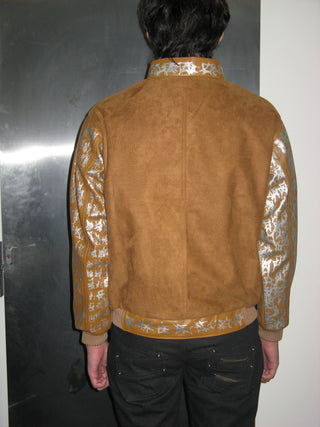 SUEDE PANEL BOMBER JACKET