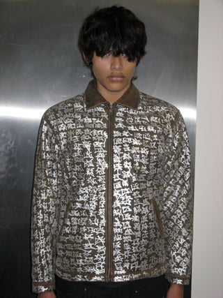 BROWN GRAFFITI BOMBER JACKET