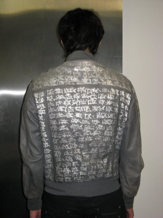 SILVER GRAFFITI BOMBER JACKET