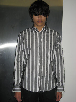 CAMISA SLIM DE ORGANZA DESHILACHADA