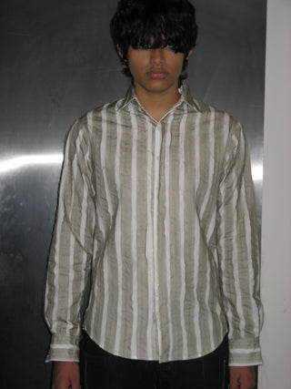 CAMISA SLIM DE ORGANZA DESHILACHADA