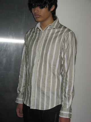 CAMISA SLIM DE ORGANZA DESHILACHADA