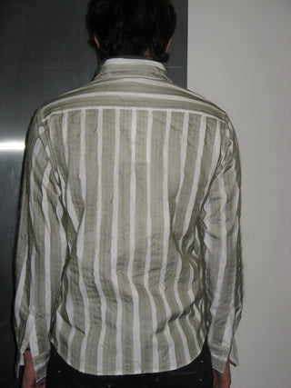 CAMISA SLIM DE ORGANZA DESHILACHADA