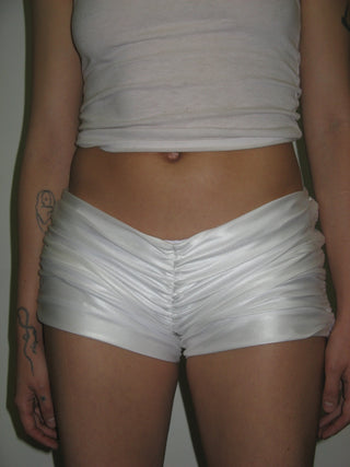 WHITE MINI SHORTS