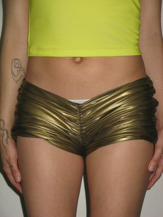 GOLD MINI SHORTS