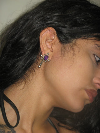 BUBBLE CROSS EARRINGS