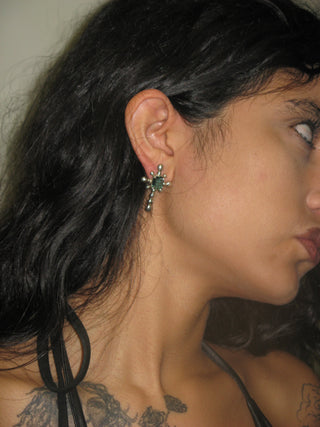BUBBLE CROSS EARRINGS