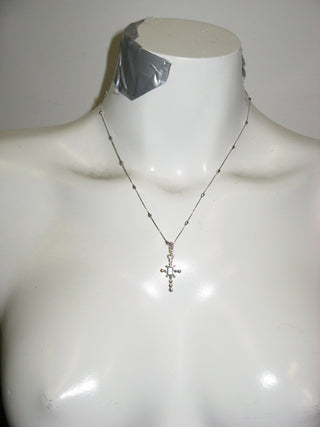 SMALL BUBBLE CROSS NECKLACE