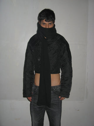 CROPPED POLICE BOMBER JACKET