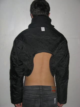 CROPPED POLICE BOMBER JACKET