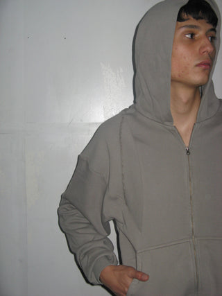 CUT UP SHOULDER HOODIE