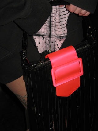 BLACK & PINK MINI FRINGE PURSE