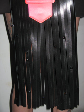 BLACK & PINK MINI FRINGE PURSE