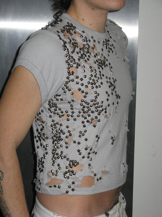 STUDDED DISTRESSED TOP