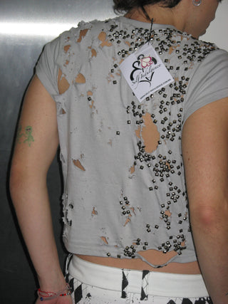 STUDDED DISTRESSED TOP