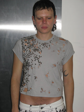 STUDDED DISTRESSED TOP