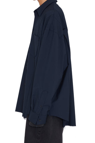 WOOL OVERSIZED RECONSTRUCTED SEAMS SHIRT